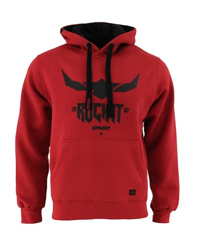 ROCK-IT Apparel Kapuzenpullover Herren Kapuzensweater Urban Streetstyle Hoodie mit Kapuze Größen S-5XL Hoody ohne Reißverschluss Kapuzenpulli mit Fleece innen S-5XL Rot XXL von ROCK-IT Apparel