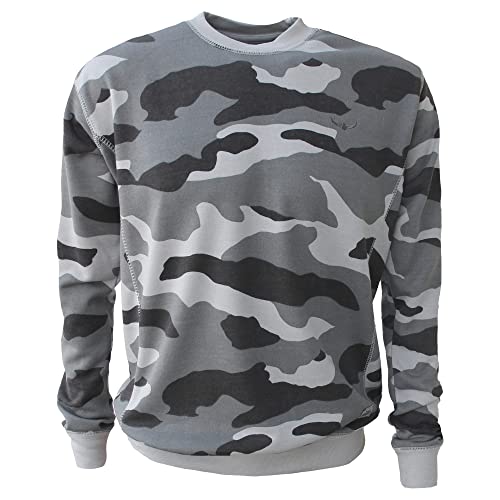 ROCK-IT Apparel Sweatshirt Herren Camouflage Crewneck Sweater Pullover mit hohem Größen S - 5XL French Terry Stoff Regular Size 4XL von ROCK-IT Apparel