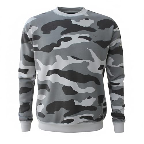 ROCK-IT Apparel Sweatshirt Herren Camouflage Crewneck Sweater Pullover mit hohem Größen S - 5XL French Terry Stoff Regular Size 5XL von ROCK-IT Apparel