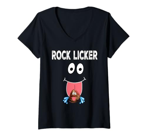 Damen Rock LICKER Lustiger Red Rock I Lick Rocks Rockhounding T-Shirt mit V-Ausschnitt Damen Rock LICKER Lustiger Red Rock I Lick Rocks Rockhounding T-Shirt mit V-Ausschnitt von ROCK LICKER Funny I Lick Red Rocks Rockhounding