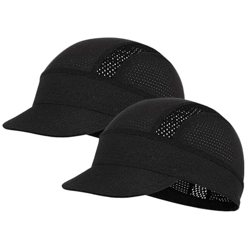 ROCK TAKIN Fahrradmütze mit Sonnenvisier für Herren Damen, Atmungsaktive Sommer-Unterhelm Fahrrad Mütze mit Uv-Schutz Für Radsport Laufen Fitness - 2 Stück von ROCK TAKIN