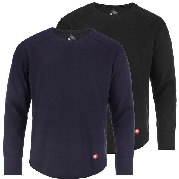 ROCKBODY 2er Pack Herren Langarmshirt Julius Bio-Baumwolle Rundhals-Ausschnitt Raglanärmel Longsleeve ROCKBODY 2er Pack Herren Langarmshirt Julius Bio-Baumwolle Rundhals-Ausschnitt Raglanärmel Longsleeve von ROCKBODY