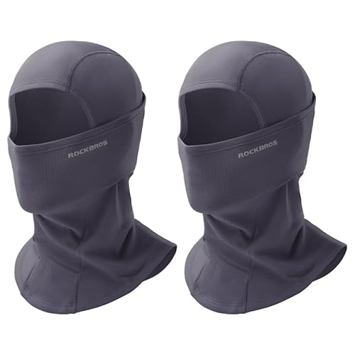 ROCKBROS Sturmhaube Herbst/Winter Thermo Balaclava für Outdoorsports Radfahren Skifahren Snowboard Reflektierend Winddicht Anti-Staub Atmungsaktiv für Damen Herren Zementgrau 2 PCS von ROCKBROS