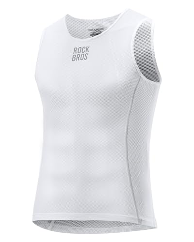 ROCKBROS Ärmellos Sportshirt Herren Atmungsaktiv Schnelltrocknend Fahrradweste, Elastische Unterwäsche Kurzarm Shirt Radtrikot Funktionsshirts Baselayer Unterhemd von ROCKBROS
