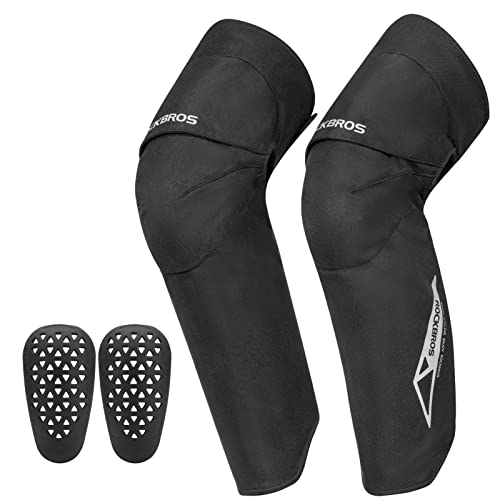 ROCKBROS Beinlinge Knieschutz mit Abnehmbare Polsterung Knielinge Beinwärmer Fleece Fahrrad/Motorrad Warm Radsport 1 Paar Knieschoner Winddicht für Damen/Herren von ROCKBROS