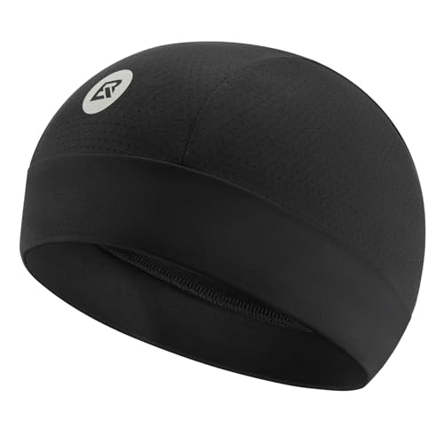 ROCKBROS Fahrrad Unterziehmütze Sommer UV Schutz UPF 50+ Fahrradkappe Unterhelm Mütze Atmungsaktive und Schnelltrocknende Kopfbedeckung Cycling Cap für Outdoor Sports Radfahren Unisex Schwarz von ROCKBROS