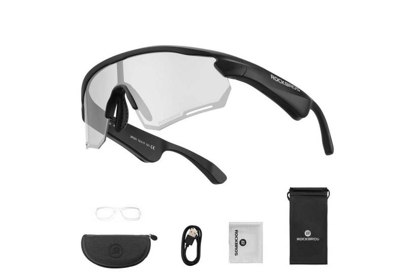 ROCKBROS Fahrradbrille Bluetooth Fahrradbrille Polarisierte Intelligente Brille, (für Männer und Frauen, 1-St., für MTB Joggen Bergsteigen Angeln), Open-Ear-Sound Sportbrille von ROCKBROS