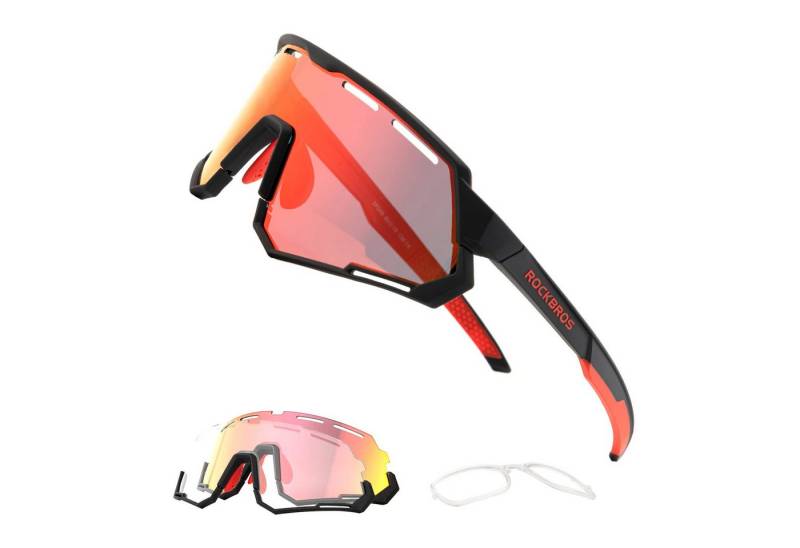 ROCKBROS Fahrradbrille Fahrradbrille 2 in 1 Sportbrille, (Sonnenbrille für Outdoor-Aktivitäten wie Radfahren Laufen Angeln Golf), Polarisierte/Photochrome Brille UV-Schutz von ROCKBROS