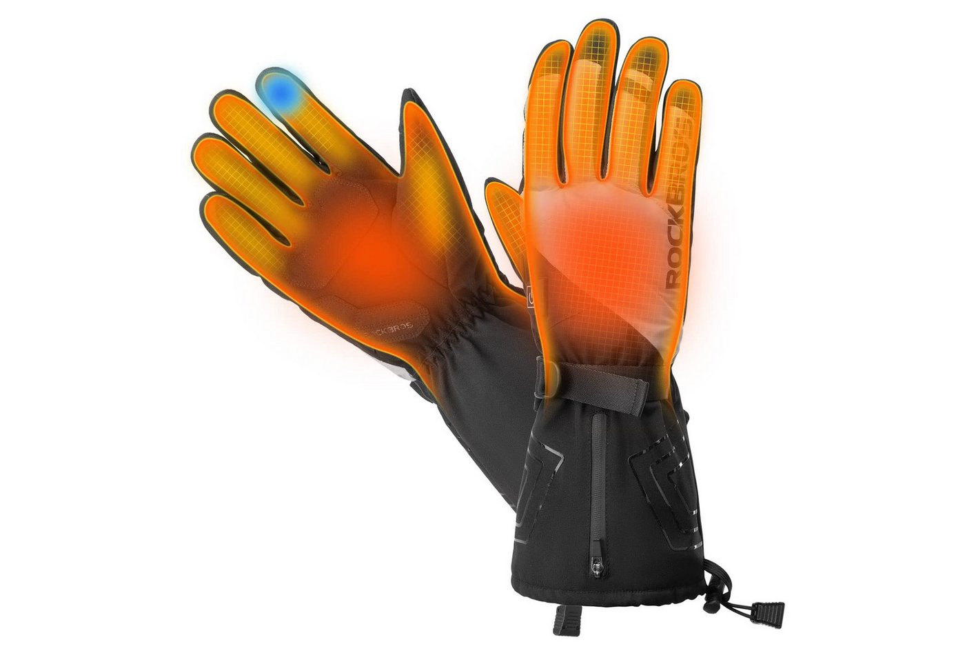 ROCKBROS Fahrradhandschuhe Beheizbare Winterhandschuhe, Thermohandschuhe für Skifahren, Radfahren BATTERY HEATED As a gift von ROCKBROS