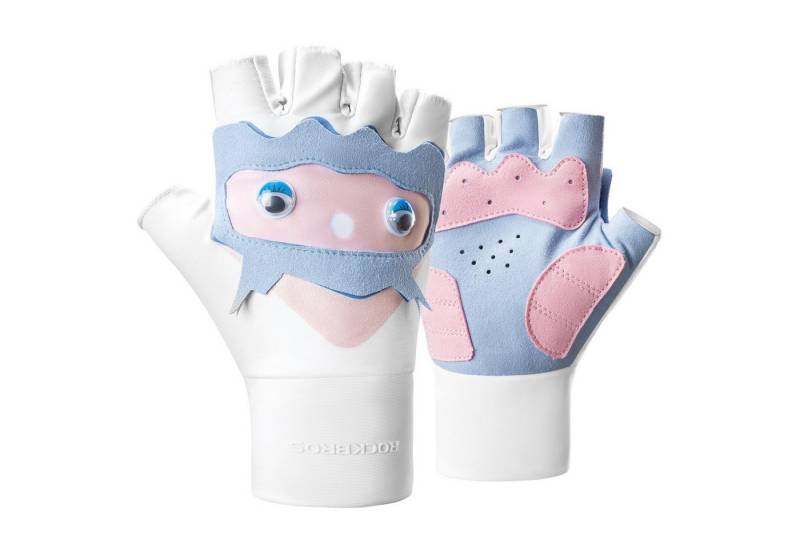 ROCKBROS Fahrradhandschuhe Halbfinger, Warme Handschuhe für Jungen und Mädchen, Roller, Fahrrad Rutschfeste und abriebfeste Polsterung an den Handflächen von ROCKBROS