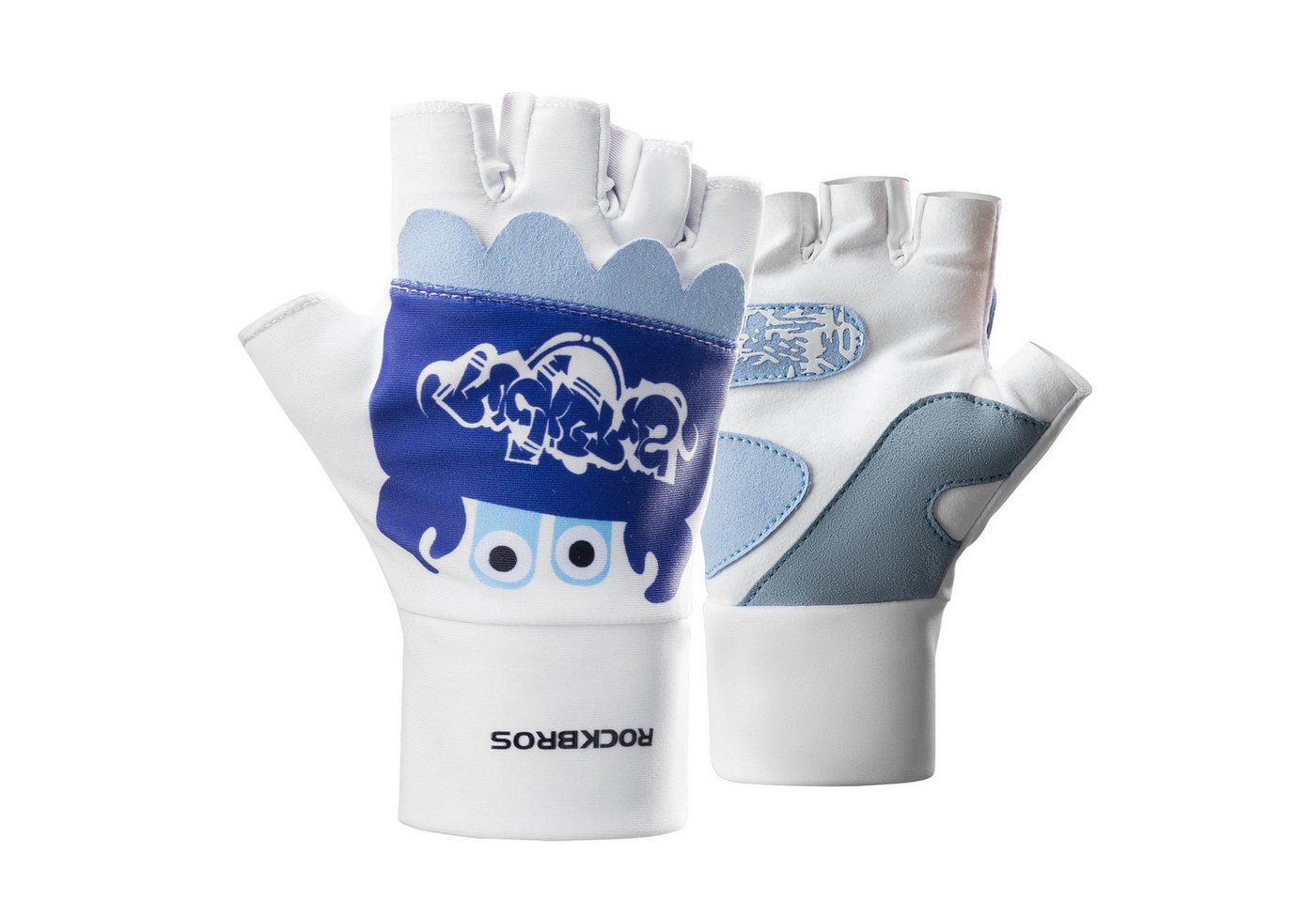 ROCKBROS Fahrradhandschuhe Halbfinger, Warme Handschuhe für Jungen und Mädchen, Roller, Fahrrad Rutschfeste und abriebfeste Polsterung an den Handflächen von ROCKBROS