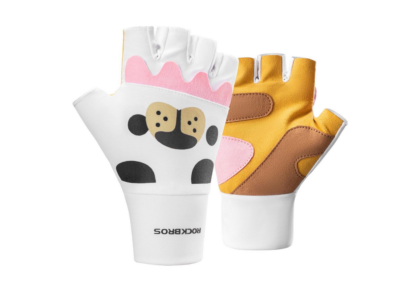 ROCKBROS Fahrradhandschuhe Halbfinger, Warme Handschuhe für Jungen und Mädchen, Roller, Fahrrad Rutschfeste und abriebfeste Polsterung an den Handflächen von ROCKBROS