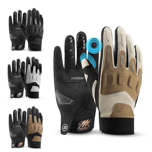 ROCKBROS Fahrradhandschuhe Herren Touchscreen Vollfinger Handschuhe Laufhandschuhe MTB Stoßdämpfende rutschfeste Winter Herbst Outdoor Radfahren Klettern Laufen Weiß L ROCKBROS Fahrradhandschuhe Herren Touchscreen Vollfinger Handschuhe Laufhandschuhe MTB Stoßdämpfende rutschfeste Winter Herbst Outdoor Radfahren Klettern Laufen Weiß L von ROCKBROS