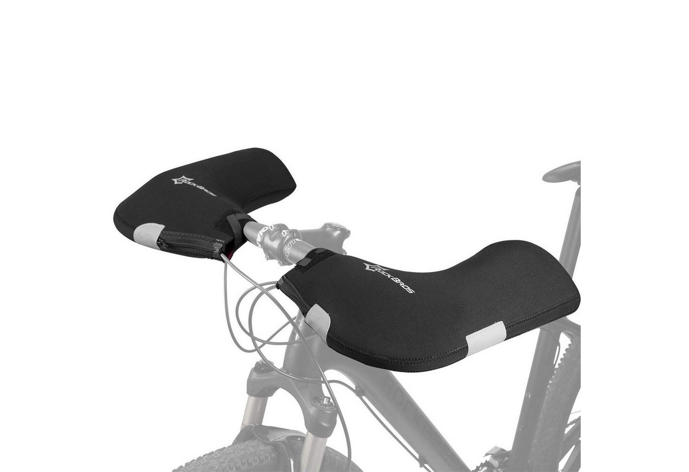 ROCKBROS Fahrradhandschuhe Lenkerstulpen, Handschuhe für Fahrrad Motorrad Roller Scooter Gefüttert Winddicht Wasserfest Reflektierend von ROCKBROS
