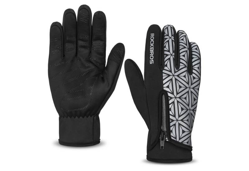 ROCKBROS Fahrradhandschuhe Winter Warme mit Touchscreen-Funktion, rutschfeste Sporthandschuhe Rutschfest und abriebfest von ROCKBROS