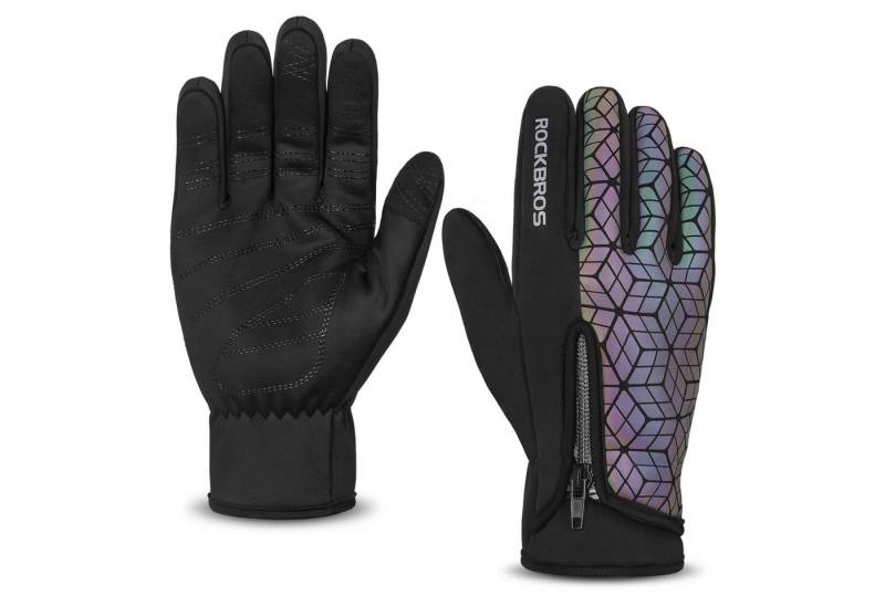 ROCKBROS Fahrradhandschuhe Winter Warme mit Touchscreen-Funktion, rutschfeste Sporthandschuhe Rutschfest und abriebfest von ROCKBROS