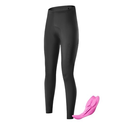 ROCKBROS Fahrradhose Damen Lange Radlerhose Gepolstert, Leggings Sitzpolster Elastische Atmungsaktive Hose Schnell Trocknend Frauen XL von ROCKBROS
