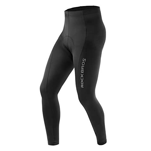 ROCKBROS Fahrradhose Herren Lange Kompression Radlerhose Gepolsterte Leggings Elastische Atmungsaktive Fahrrad Hose mit Sitzpolster für Herbst/Frühling M-3XL von ROCKBROS