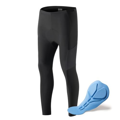 ROCKBROS Fahrradhose Herren Lange Kompression Radlerhose mit Taschen Gepolsterte Leggings Elastische Atmungsaktive Fahrrad Hose mit Sitzpolster für Herbst/Frühling 2XL von ROCKBROS