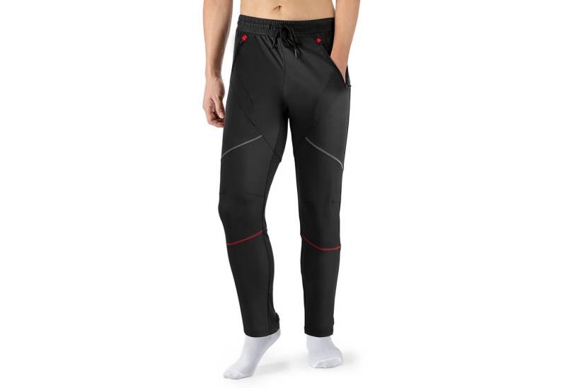 ROCKBROS Fahrradhose Winter Fahrradhose Lange Radhose Herren (mit 2 Reißverschlusstaschen, 1-tlg) Winddicht Thermo zum Radfahren Laufen Wandern von ROCKBROS