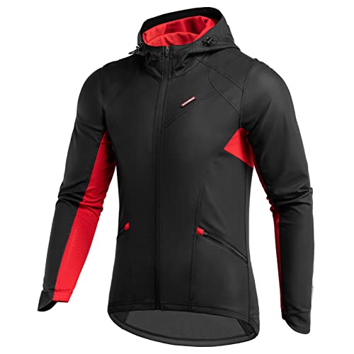 ROCKBROS Fahrradjacke Herren Winter Radjacke Winddicht Atmungsaktiv Thermo Softshelljacke für Radfahren, Wandern, Laufen von ROCKBROS