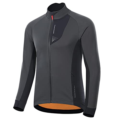 ROCKBROS Fahrradjacke Herren Winter Radjacke Winddichte Atmungsaktiv Laufjacke mit Fleecefutter MTB Laufen,M-4XL von ROCKBROS