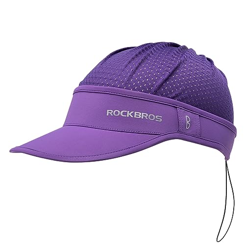 ROCKBROS Fahrradkappe Mütze Fahrrad Cycling Cap UV-Schutz UPF 50+ Sommer Leichte Atmungsaktive Verstellbare Pferdeschwanz Kappe Unisex für Outdoor Sports Radfahren Laufen Angeln Damen & Herren Lila von ROCKBROS