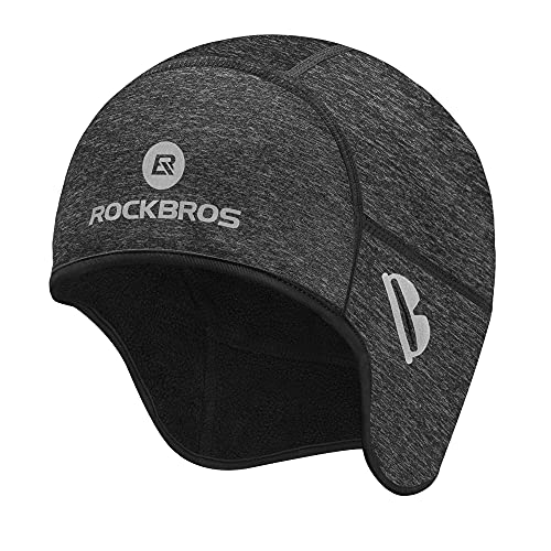 ROCKBROS Fahrradkappe Winter Mütze Winddicht Warm Unterziehmütze Bike Cap für Outdoor Sports Radfahren Skifahren Laufen Unisex von ROCKBROS