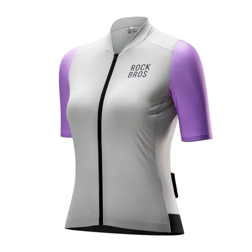 ROCKBROS Fahrradtrikot Fahrradshirt Damen Radtrikot Kurzarm Sommer Fahrradtrikot für MTB und Rennrad Atmungsaktiv und Schnelltrocknend von ROCKBROS