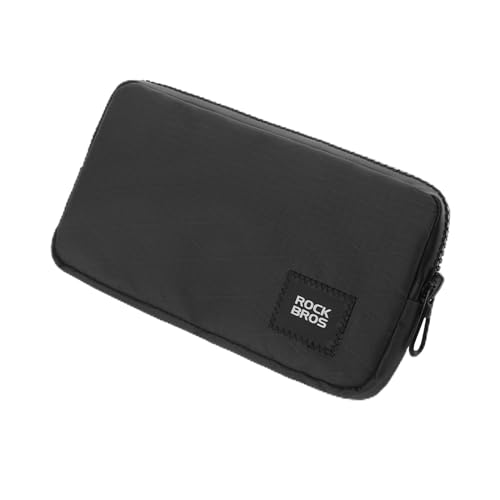 ROCKBROS Geldbörse Portemonnaie mit Reißverschluss für Damen Herren Geldbeutel für Münzen Kreditkarte und Schlüssel Handytasche Schwarz von ROCKBROS