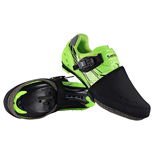 ROCKBROS Halb Überschuhe Fahrrad Shoecover Wasserabweisend Winddicht Überzieher für Radsport MTB Rennrad Herren Damen Schwarz (für 39-45) von ROCKBROS