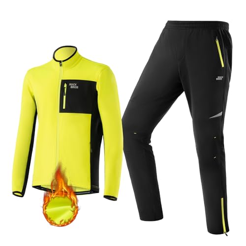 ROCKBROS Herren Fahrradjacke und Fahrradhose Set Winter Fahrradbekleidung Winddicht Warm Wanderjacke Freizeithose für Radfahren, Joggen, Outdoor Sports XXL ROCKBROS Herren Fahrradjacke und Fahrradhose Set Winter Fahrradbekleidung Winddicht Warm Wanderjacke Freizeithose für Radfahren, Joggen, Outdoor Sports XXL von ROCKBROS