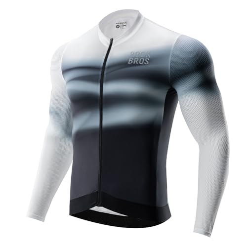 ROCKBROS Herren Radtrikot Langarm Fahrradtrikot Fahrrad Trikot für Radsport Radfahren MTB Rennrad Fahrradbekleidung Atmungsaktiv Schnell Trocknend von ROCKBROS