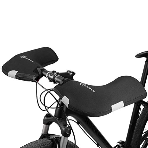ROCKBROS Lenker Handschuhe Winter Thermo Winddicht Lenkerstulpen für Fahrrad MTB E-Bike Roller Scooter Gefüttert Wasserabweisend Reflektierend von ROCKBROS