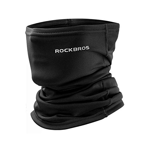 ROCKBROS Multifunktionstuch Winter Halbe Sturmhaube Nackenwärmer Winterdicht Warm Halstuch Schlauchtuch Hochelastisch Atmungsaktiv Gesichtsbedeckung Balaclavas für Radfahren Herren/Damen Schwarz von ROCKBROS
