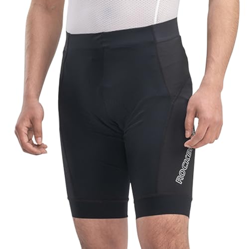 ROCKBROS Radlerhose Herren Kurze Hosen mit Sitzpolster und Tasche, Atmungsaktiv Stoßdämpfung Fahrradhose Unterhose Wandershorts MTB Hose von ROCKBROS