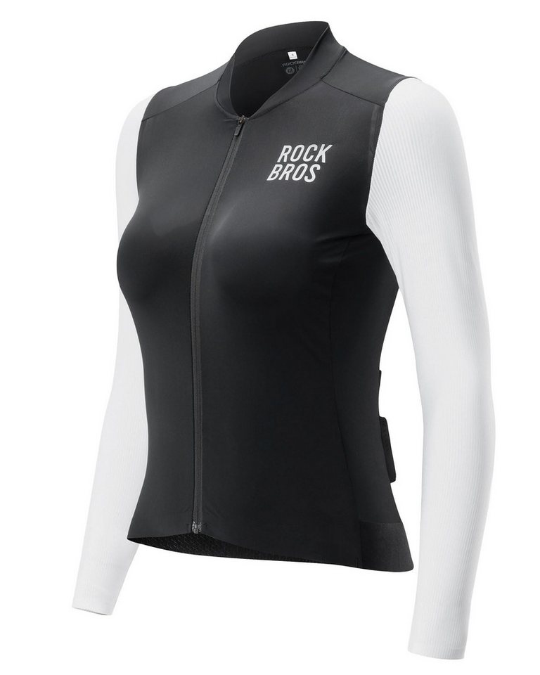 ROCKBROS Radtrikot Damen Langarm, Sommer-Radjacke mit 3 Rückentaschen, atmungsaktiv von ROCKBROS