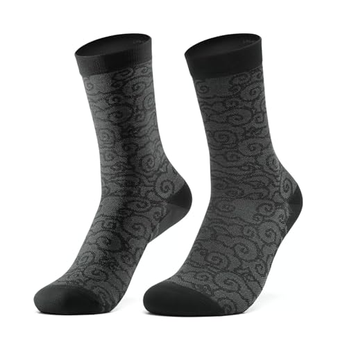 ROCKBROS Road to Sky Fahrradsocken Schnelltrocknende Atmungsaktive Laufsocken Rennrad Socken Unisex Sportsocken für Laufen Radfahren Schwarz M von ROCKBROS
