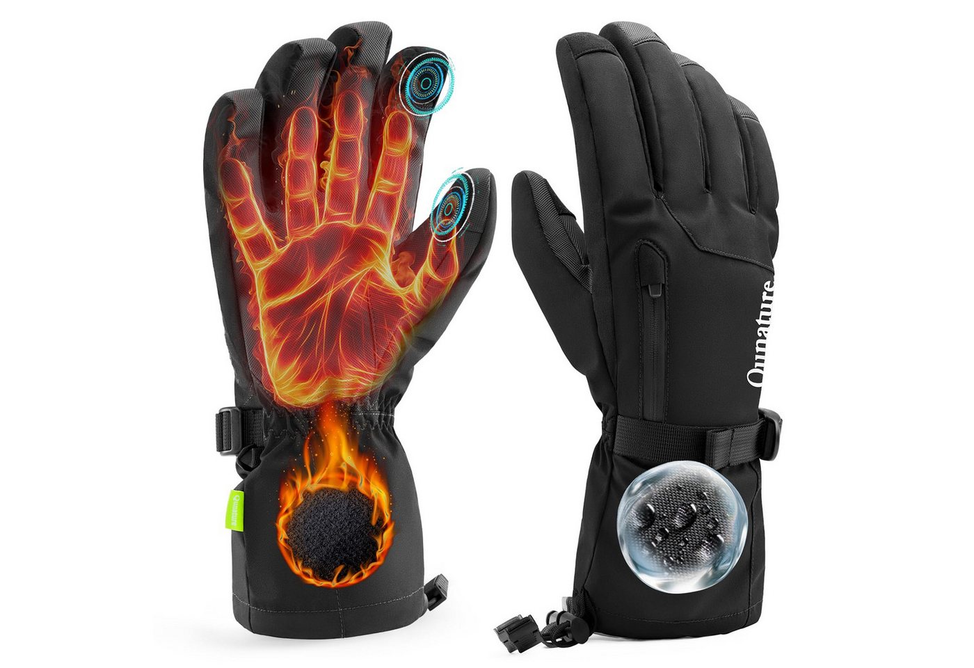 ROCKBROS Skihandschuhe Thermo Touchscreen-geeignet, wasserdicht, winddicht, Schneehandschuhe Touchscreen compatibility von ROCKBROS