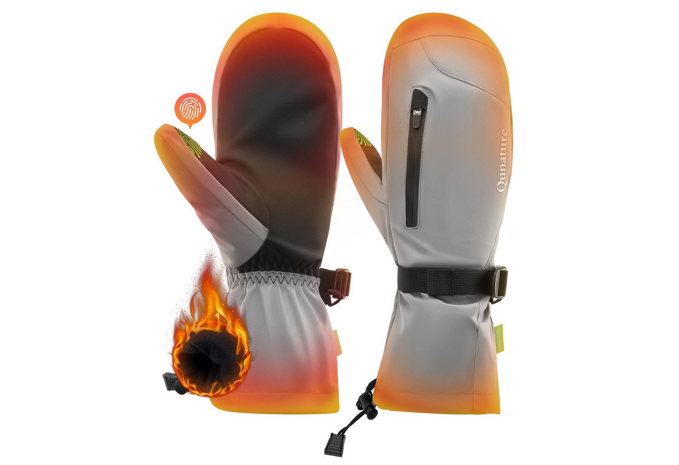 ROCKBROS Skihandschuhe Wärmend, Winddicht, Wasserdicht, Vollfinger Handschuhe mit Touchscreen Touch screen function von ROCKBROS