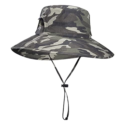 ROCKBROS Sonnenhut UV Schutz Faltbar Outdoor Hut Wanderhut Fischerhut Gartenhut Buschhut Camouflage Herren Damen von ROCKBROS