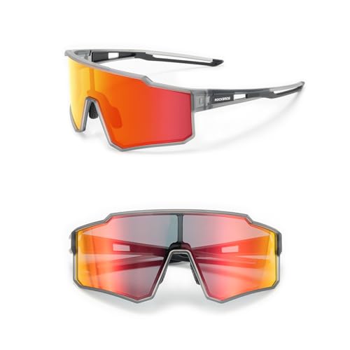 ROCKBROS Sport Sonnenbrille Polarisiert Fahrradbrille Herren Damen Sunglasses UV400 Schutzbrille TR90 Rahmen für Outdoorsport Radfahren Golf von ROCKBROS