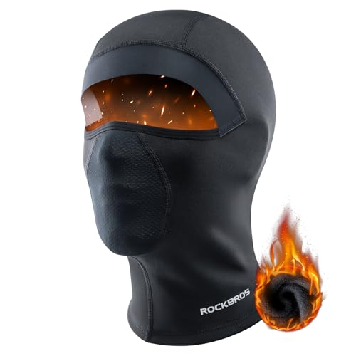 ROCKBROS Sturmhaube Balaclava Winter Gesichtmaske Warm und Winddicht für Motorrad Fahrrad Ski Outdoor Sports Unter Helm Liner schwarz von ROCKBROS