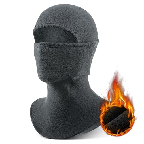 ROCKBROS Sturmhaube Fahrrad Balaclava Winter Skimaske Gesichtshaube Herren/Damen Warm Sturmmaske Radfahren Laufen Skifahren Einheitsgröße Grau von ROCKBROS