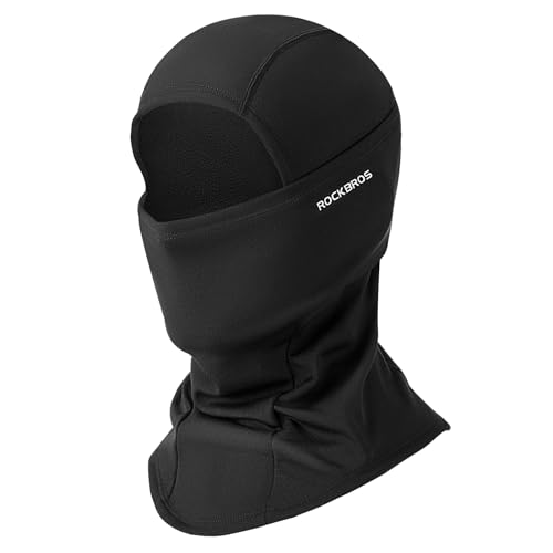 ROCKBROS Sturmhaube Balaclava Skimaske Winddicht Warm für Fahrrad Ski Motorrad Winter Unisex Einheitsgröße, Schwarz von ROCKBROS