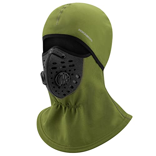 ROCKBROS Sturmhaube Herren Fahrrad Motorrad Halswärmer Ski Winter Balaclava Winddicht Anti-Staub Grün von ROCKBROS