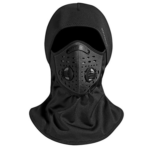 ROCKBROS Sturmhaube Herren Fahrrad Motorrad Halswärmer Ski Winter Balaclava Winddicht Anti-Staub Schwarz von ROCKBROS