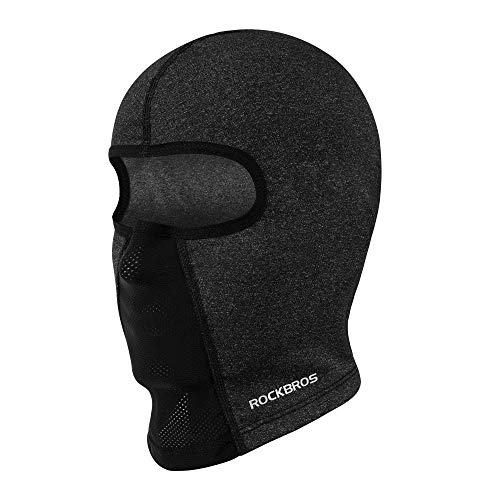 ROCKBROS Sturmhaube Motorrad Skimaske Sturmmaske Warm Fahrrad Gesichtsmaske für Damen Herren Balaclava Winddicht 54-62CM Schwarz/Grau von ROCKBROS