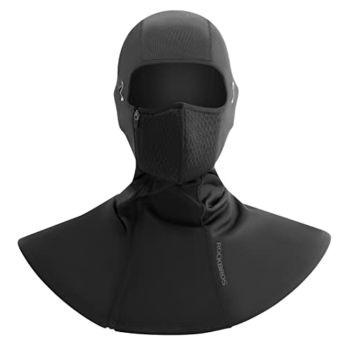 ROCKBROS Sturmhaube Motorrad Winter Balaclava Herren Damen Warm Skimaske Atmungsaktiv Gesichtsmaske Winddicht mit Reißverschluss 54-63cm von ROCKBROS