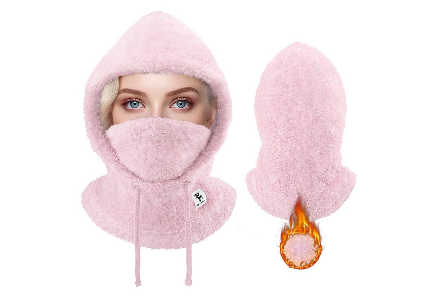 ROCKBROS Sturmhaube Winter Warme Balaclava Winddichte Sturmmaske Skimaske Nackenwärmer Verstellbar & kombinierbar mit Mützen von ROCKBROS